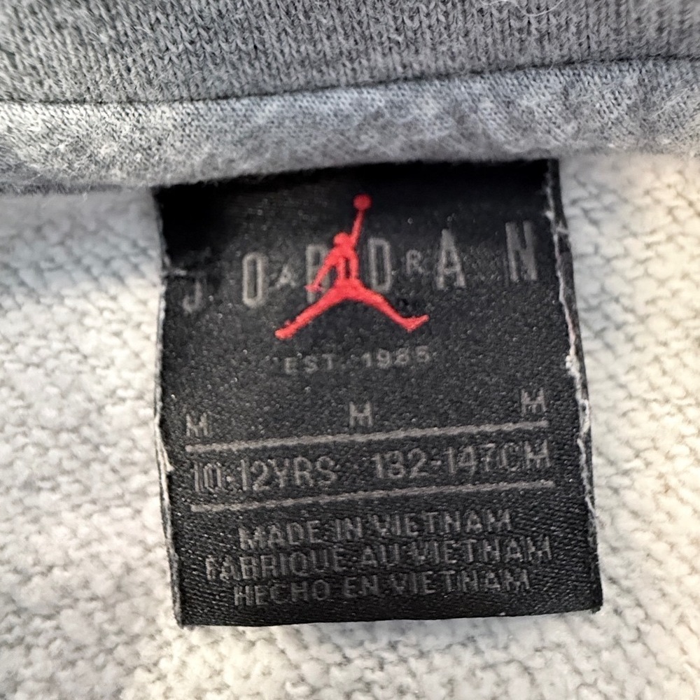 Jordan Jumpman Boys Gray Graphic Crewneck Sweatshirt Size M 10-12Y - Picture 3 of 9